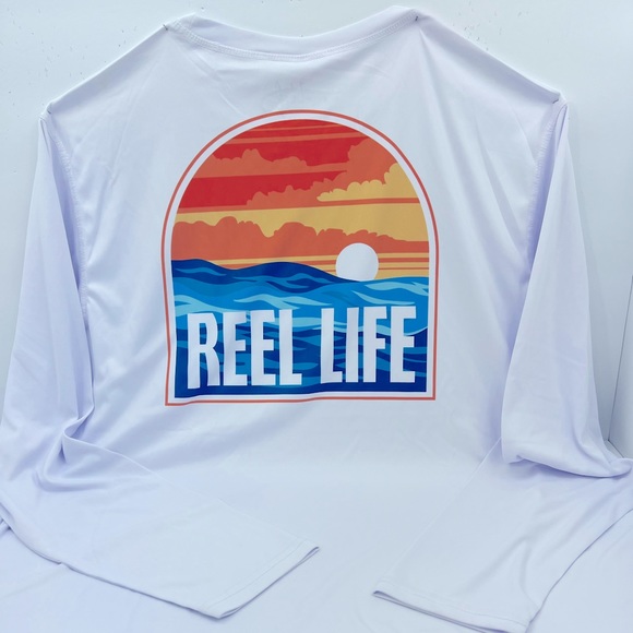 REEL LIFE EXTRA LARGE (XL)  WHITE COLOR RASH GUARD - Picture 7 of 14